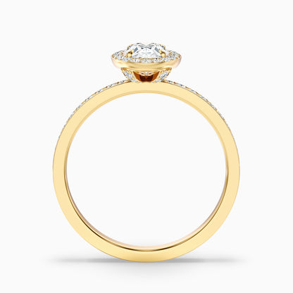 Eden 1.5 Carat Oval Halo Pave Lab Grown Engagement Ring in 10k Yellow Gold  DestGlow