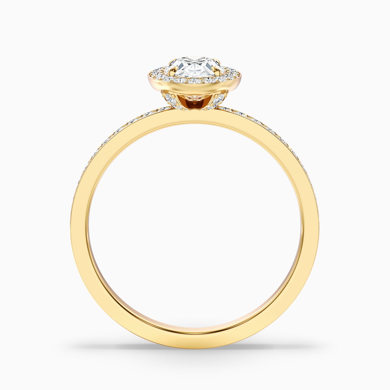 Eden 3 Carat Oval Halo Pave Lab Grown Engagement Ring in 10k White Gold