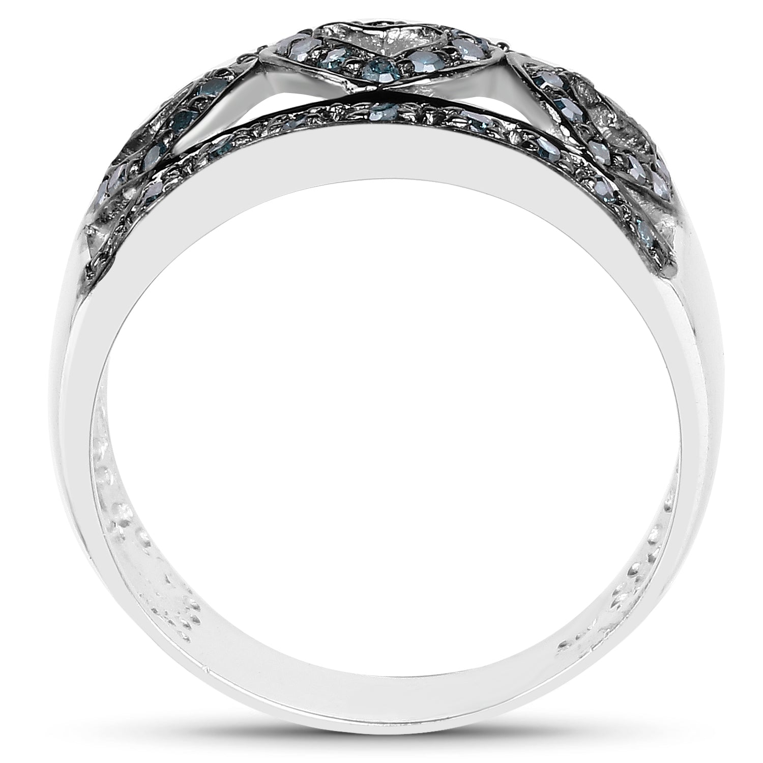 0.32 Carat Genuine Blue Diamond .925 Sterling Silver Ring by Bids.com
