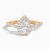 Aria 3.5 Carat Pear Shaped Halo Lab Grown Engagement Ring in 14k Rose Gold  DestGlow