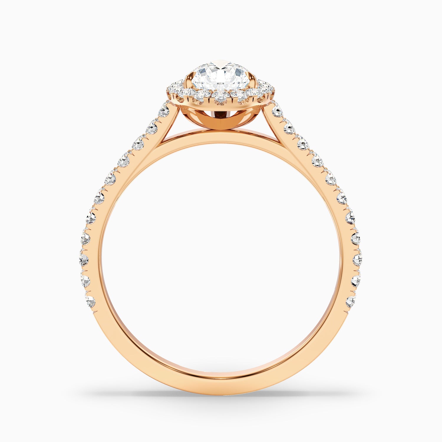 Aria 2 Carat Pear Shaped Halo Lab Grown Engagement Ring in Platinum