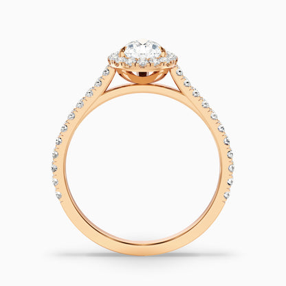 Aria 3.5 Carat Pear Shaped Halo Lab Grown Engagement Ring in 14k Rose Gold  DestGlow