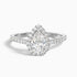 Aria 3.5 Carat Pear Shaped Halo Lab Grown Engagement Ring in 18k White Gold  DestGlow