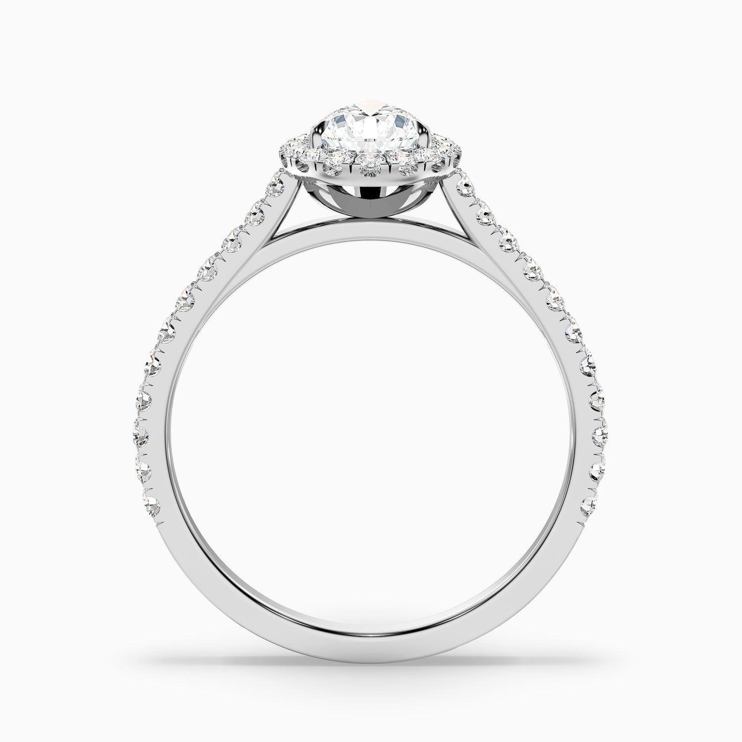 Aria 4.5 Carat Pear Shaped Halo Lab Grown Engagement Ring in 18k Rose Gold  DestGlow