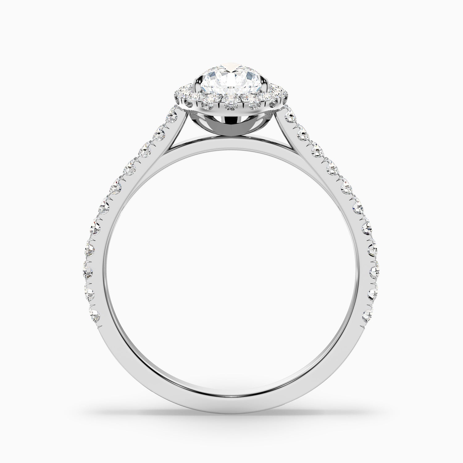 Aria 1.5 Carat Pear Shaped Halo Lab Grown Engagement Ring in 14k White Gold