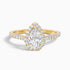 Aria 4 Carat Pear Shaped Halo Lab Grown Engagement Ring in 18k Yellow Gold  DestGlow