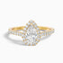 Aria 2 Carat Pear Shaped Halo Lab Grown Engagement Ring in 18k Yellow Gold  DestGlow