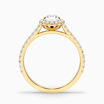 Aria 1 Carat Pear Shaped Halo Lab Grown Engagement Ring in 18k Rose Gold  DestGlow