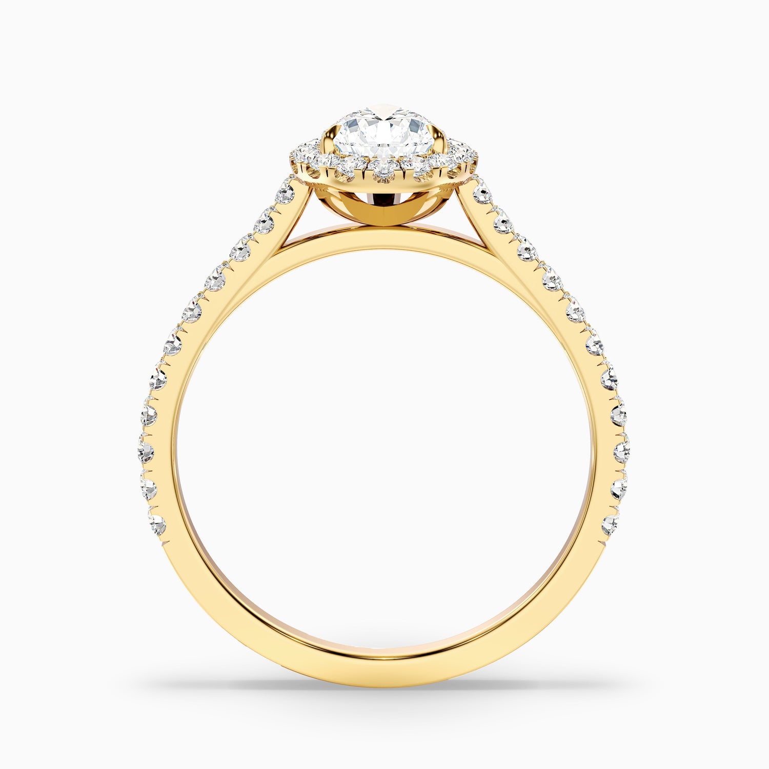 Aria 1 Carat Pear Shaped Halo Lab Grown Engagement Ring in 14k Rose Gold  DestGlow