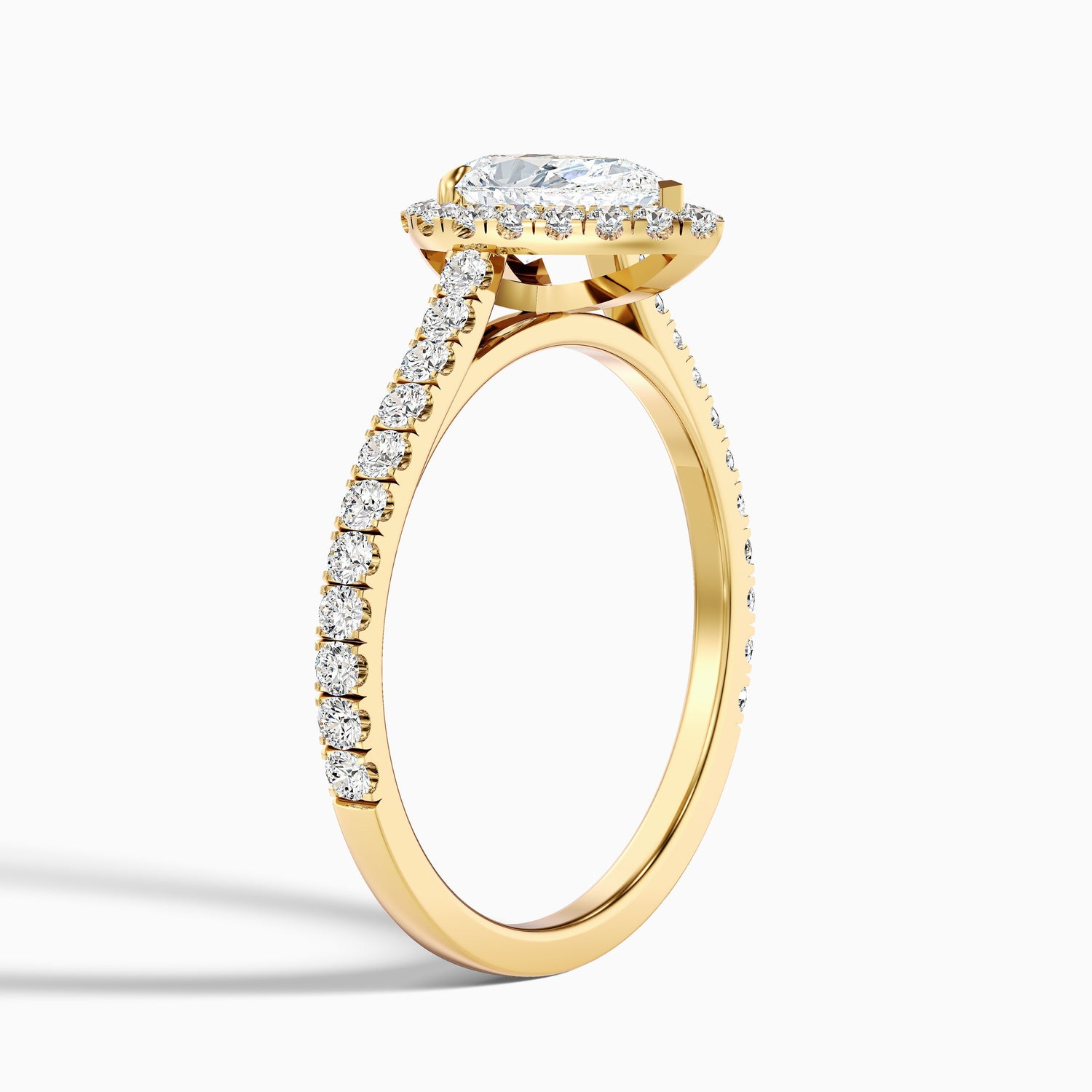Cindy 2 Carat Pear Shaped Halo Moissanite Diamond Ring in 925 Sterling Silver