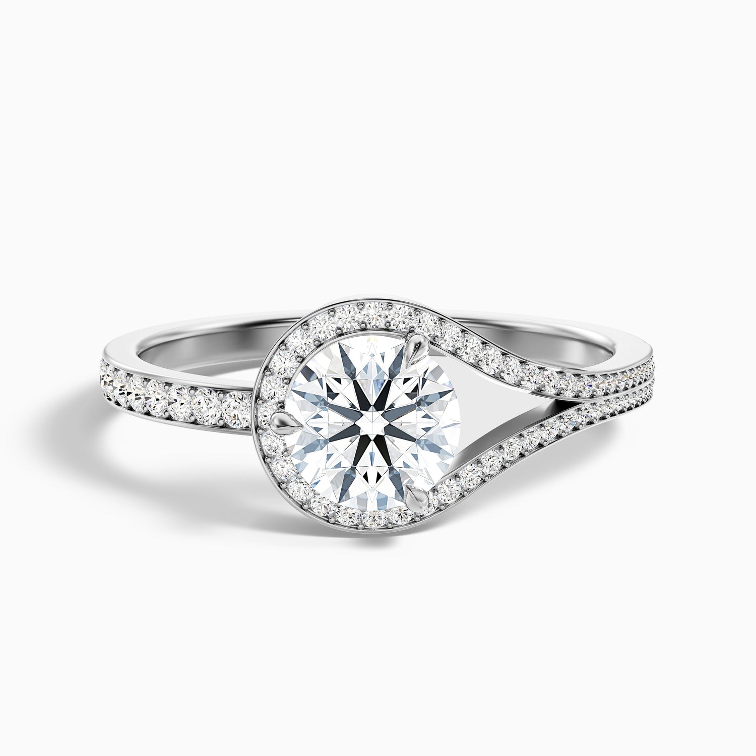 Cherri 5 Carat Round Halo Pave Moissanite Diamond Ring in 10k Yellow Gold