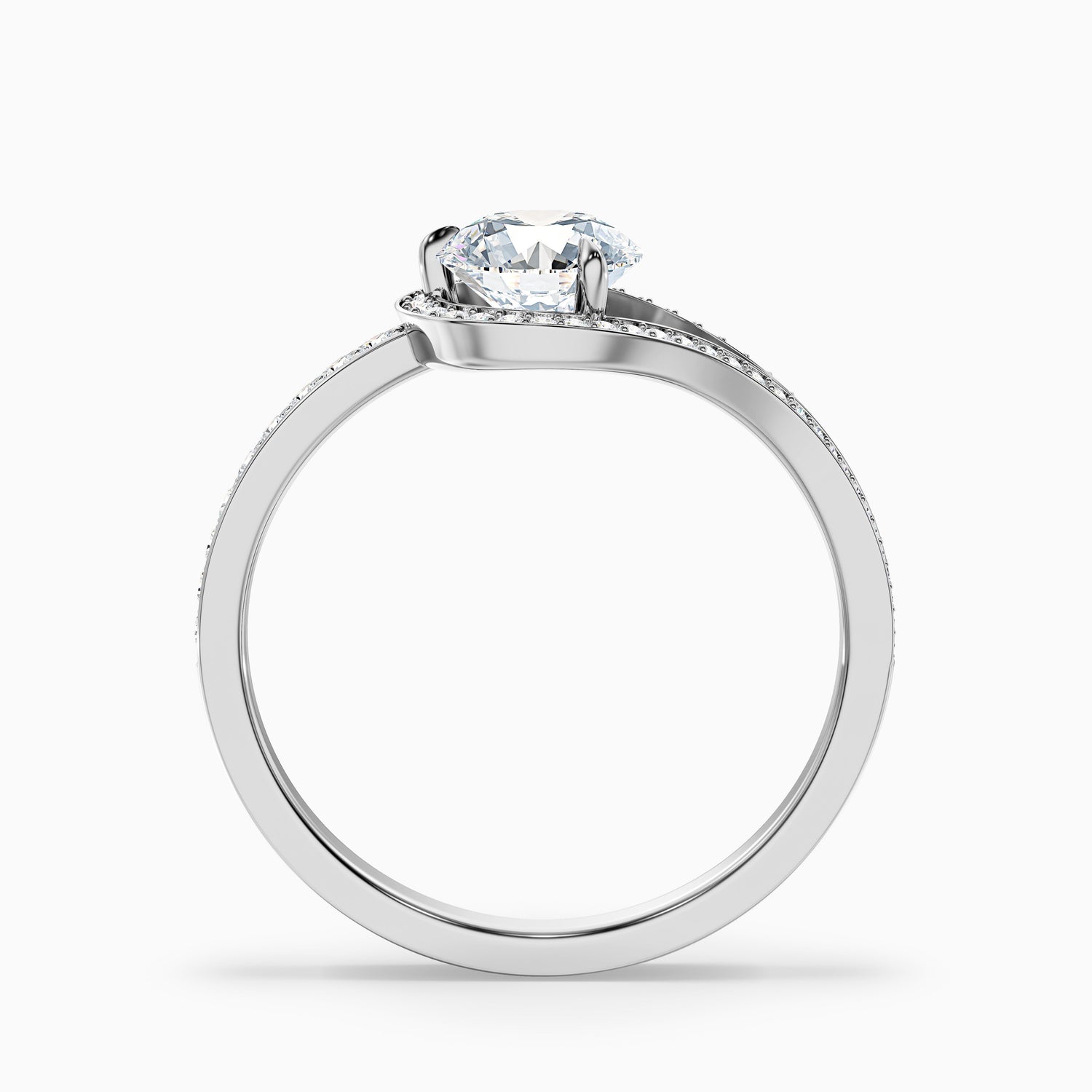 Cherri 2.5 Carat Round Halo Pave Moissanite Diamond Ring in 10k Yellow Gold