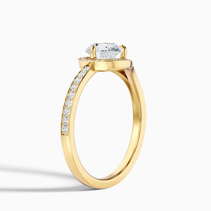 Avi 3 Carat Round Halo Pave Lab Grown Engagement Ring in 10k Rose Gold