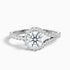 Betti 3.5 Carat Round Halo Pave Lab Grown Engagement Ring in 14k White Gold  DestGlow
