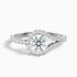 Betti 1 Carat Round Halo Pave Lab Grown Engagement Ring in 14k White Gold  DestGlow