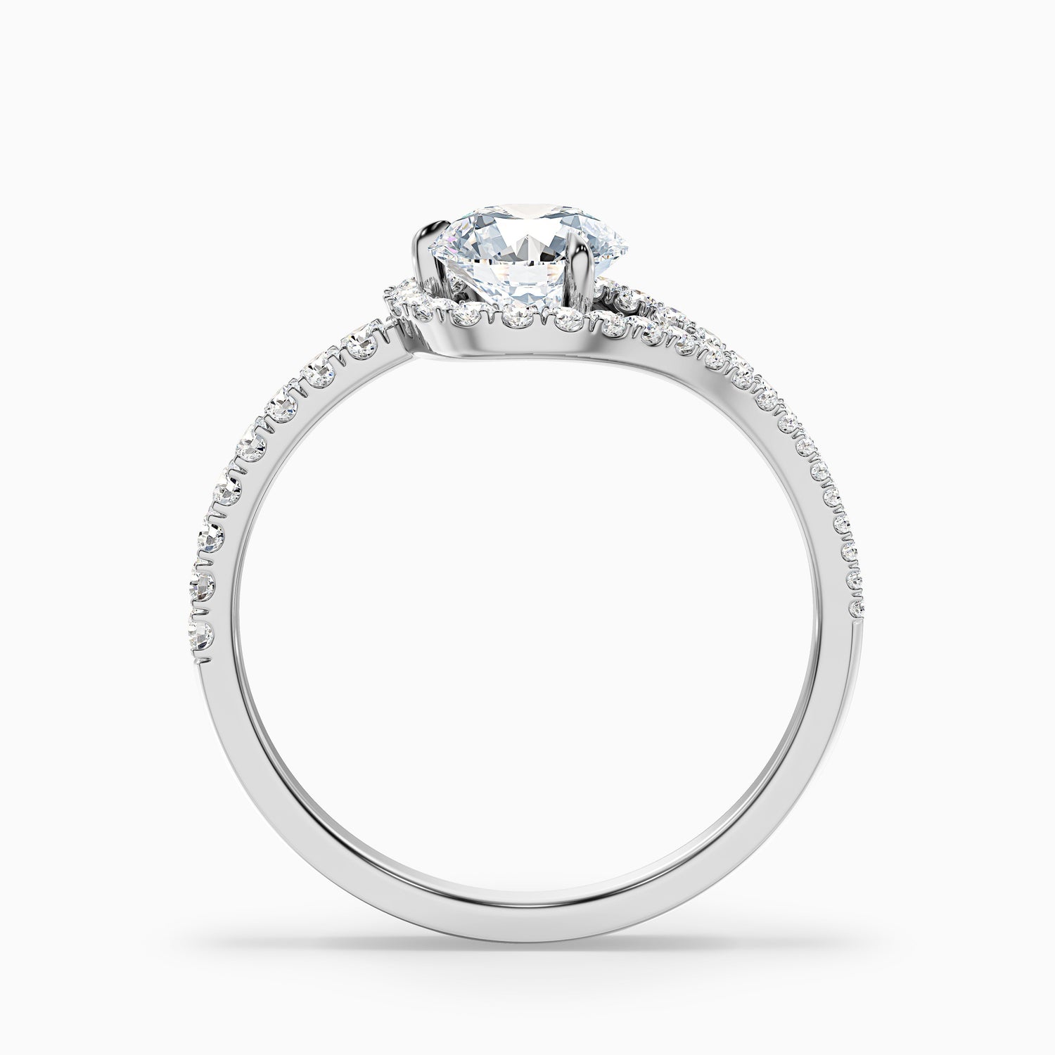 Betti 3 Carat Round Halo Pave Lab Grown Engagement Ring in Platinum