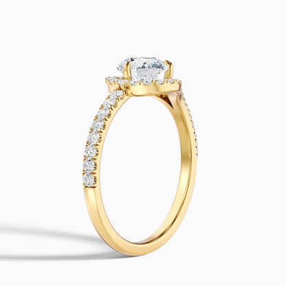 Betti 2 Carat Round Halo Pave Lab Grown Engagement Ring in Platinum