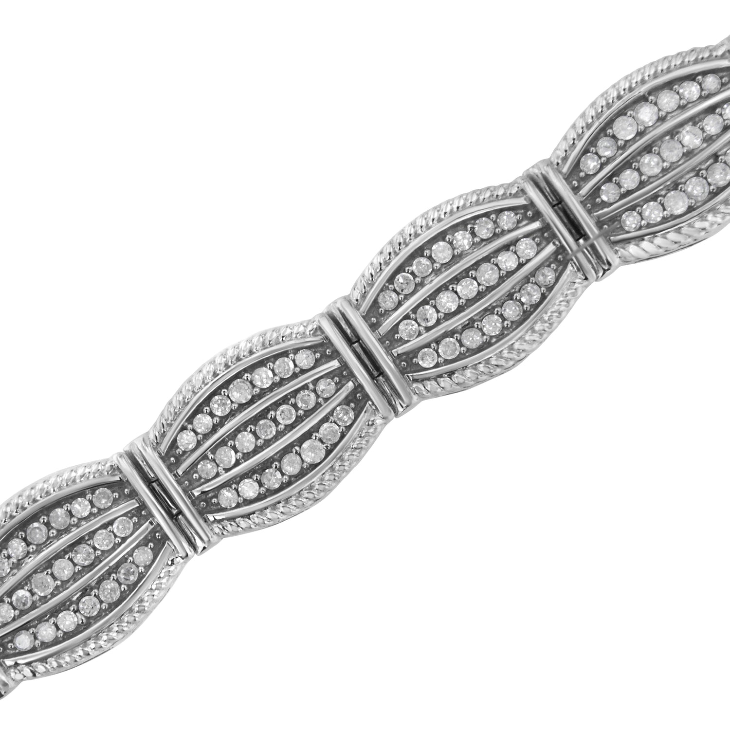 .925 Sterling Silver 3.0 Cttw Prong Set Diamond Art Deco Style Tennis Bracelet (I-J Color, I2-I3 Clarity) - 7.25" by Bids.com