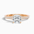 Eva 3 Carat Cushion Cut Side Stone Pave Lab Grown Engagement Ring in 18k Rose Gold  DestGlow