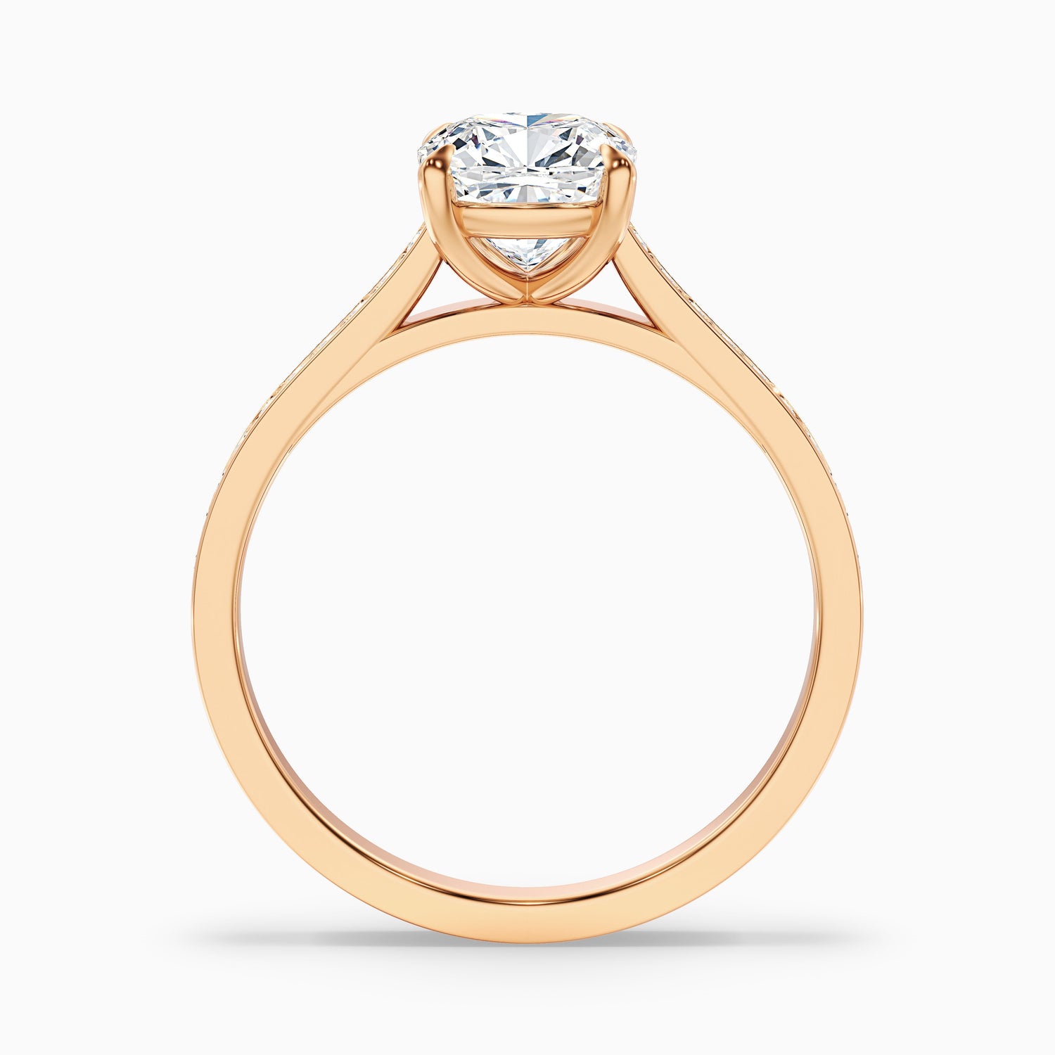 Eva 3 Carat Cushion Cut Side Stone Pave Lab Grown Engagement Ring in Platinum
