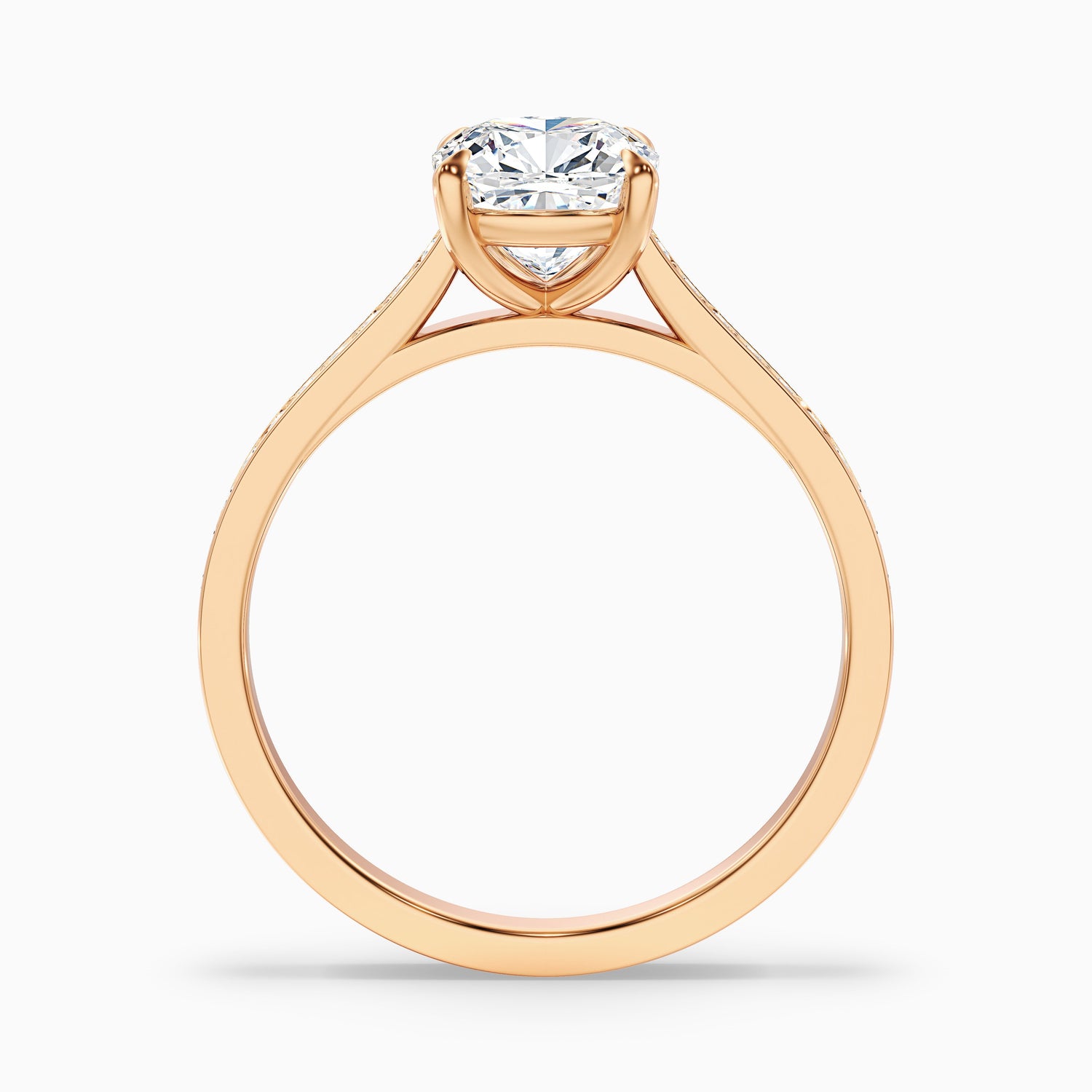 Eva 4 Carat Cushion Cut Side Stone Pave Lab Grown Engagement Ring in Platinum