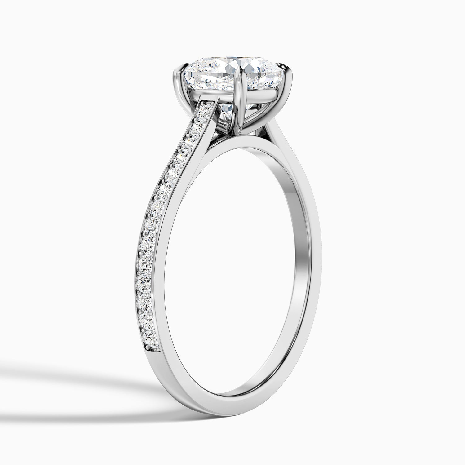 Eva 5.5 Carat Cushion Cut Side Stone Pave Moissanite Diamond Ring in 925 Sterling Silver