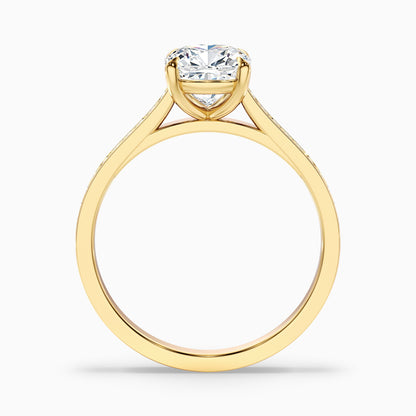 Eva 4.5 Carat Cushion Cut Side Stone Pave Lab Grown Engagement Ring in 925 Sterling Silver