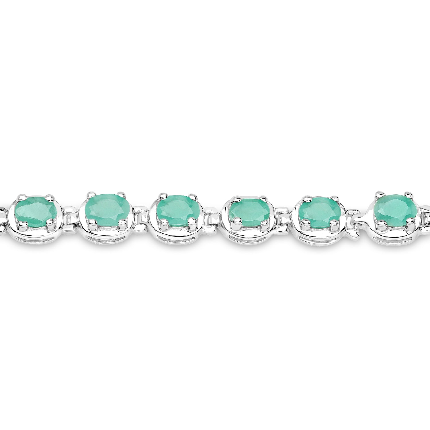 3.78 Carat Genuine Emerald .925 Sterling Silver Bracelet  DestGlow