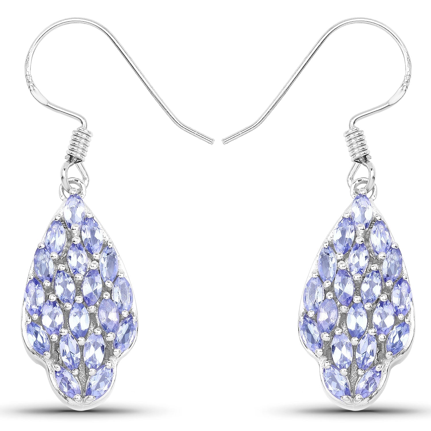 3.04 Carat Genuine Tanzanite .925 Sterling Silver Earrings  DestGlow