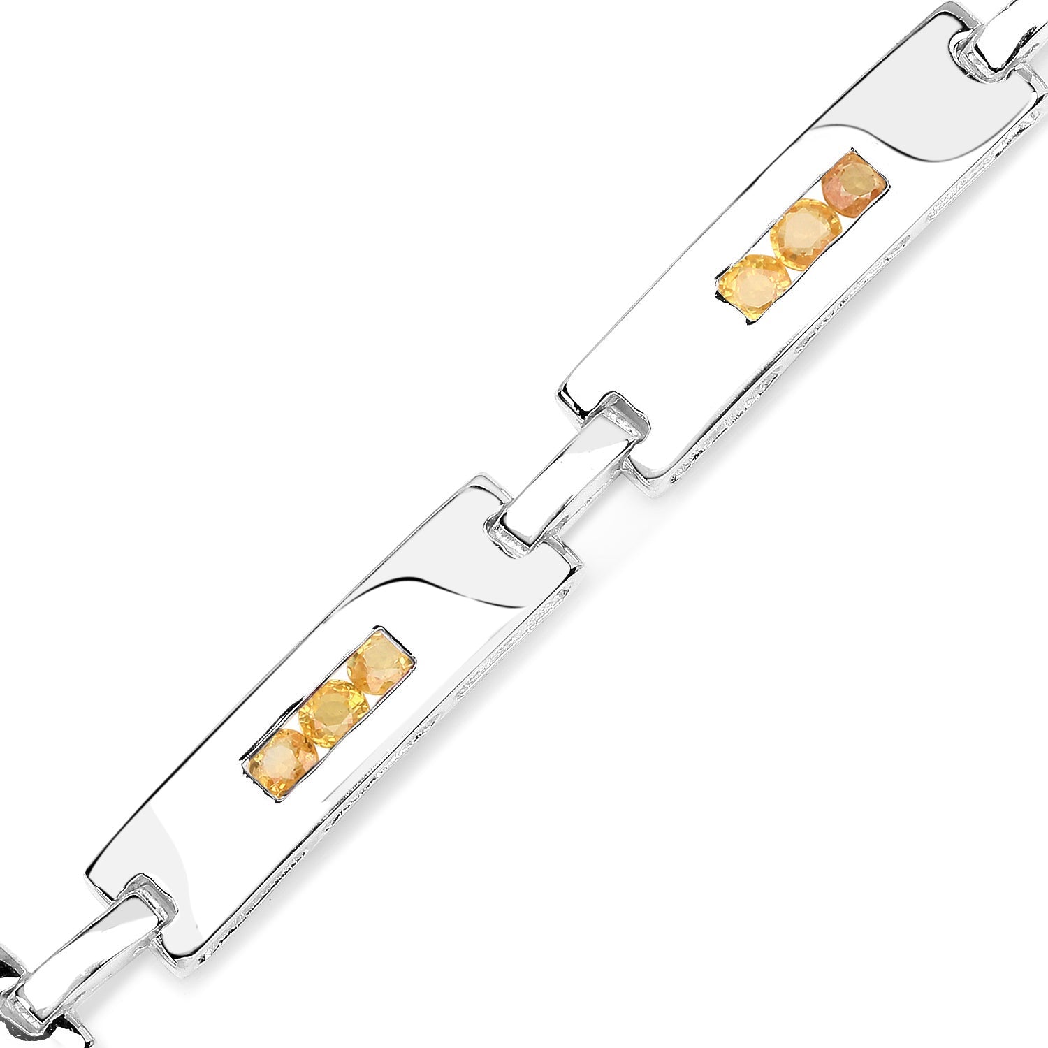 2.52 Carat Genuine Yellow Sapphire .925 Sterling Silver Bracelet  DestGlow