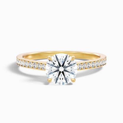 Betti 5.5 Carat Round Side Stone Pave Moissanite Diamond Ring in 925 Sterling Silver