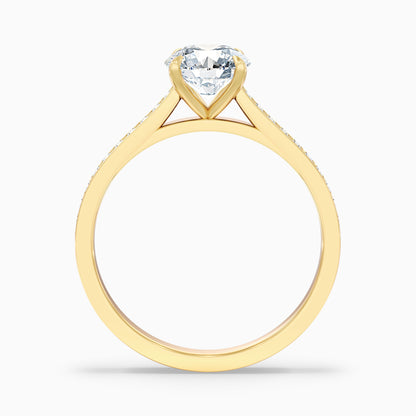 Callie 2.5 Carat Round Side Stone Pave Lab Grown Engagement Ring in 925 Sterling Silver