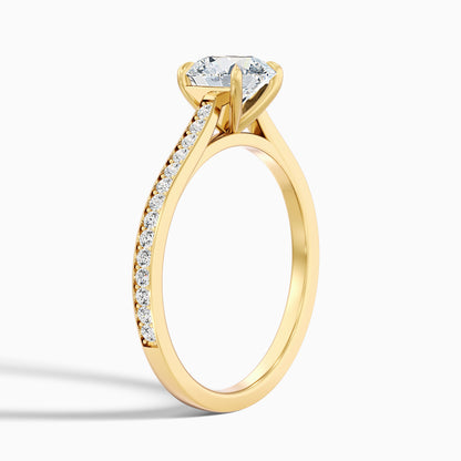 Betti 3.5 Carat Round Side Stone Pave Moissanite Diamond Ring in Platinum