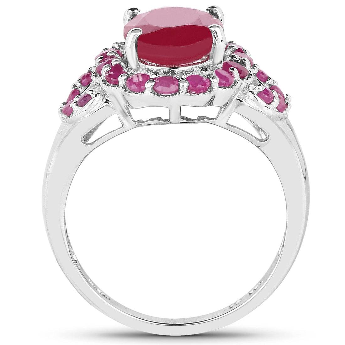 4.43 Carat Glass Filled Ruby and Ruby .925 Sterling Silver Ring by Bids.com