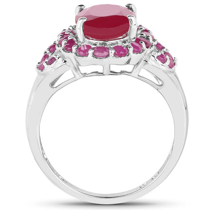 4.43 Carat Glass Filled Ruby and Ruby .925 Sterling Silver Ring by Bids.com