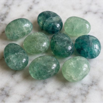 Green Fluorite Tumbled Crystals (Bring Balance and Clearing)  DestGlow