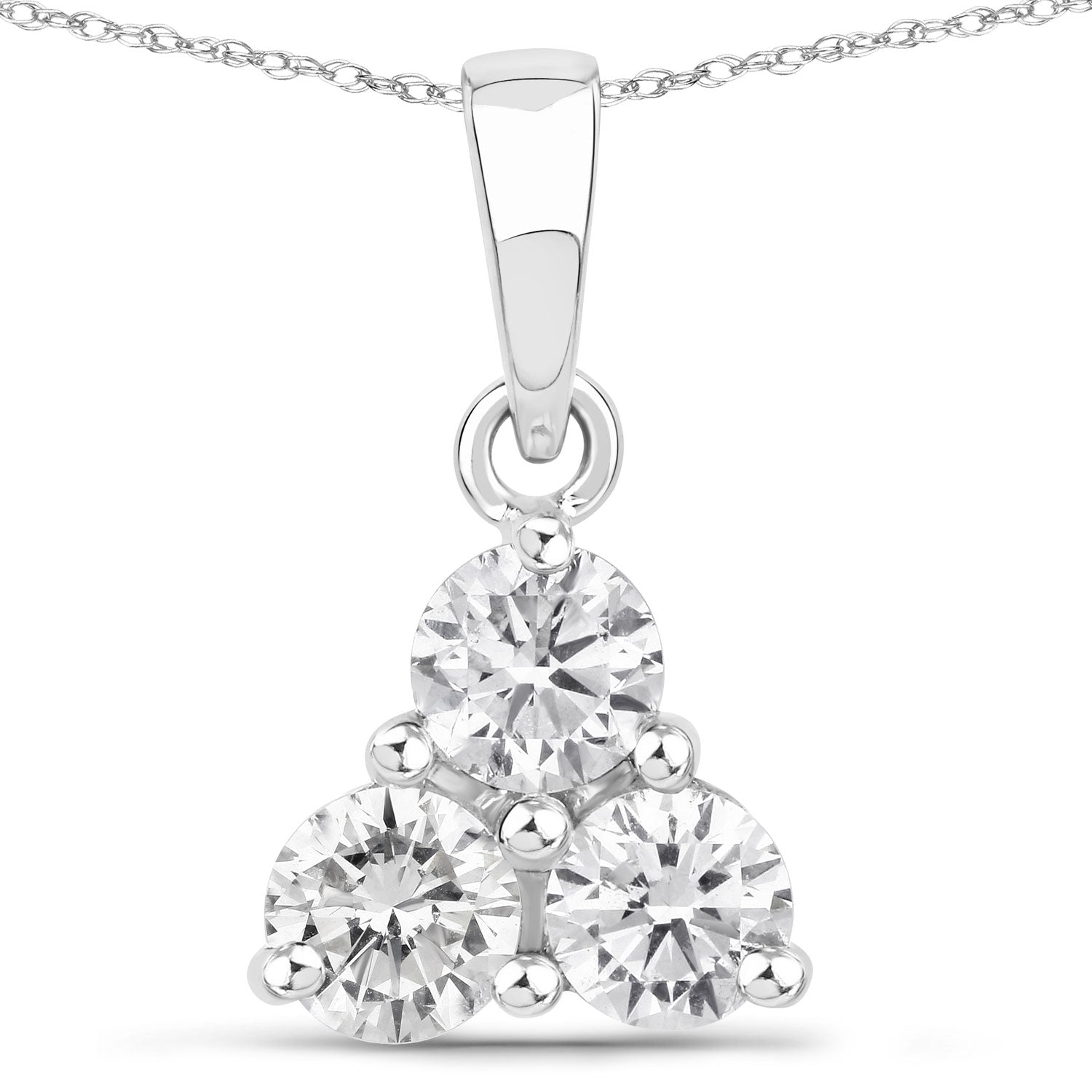 0.75 Carat Genuine Lab Grown Diamond 14K White Gold Pendant by Bids.com