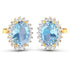 2.36 Carat Genuine Aquamarine and White Diamond 14K Yellow Gold Earrings by Bids.com