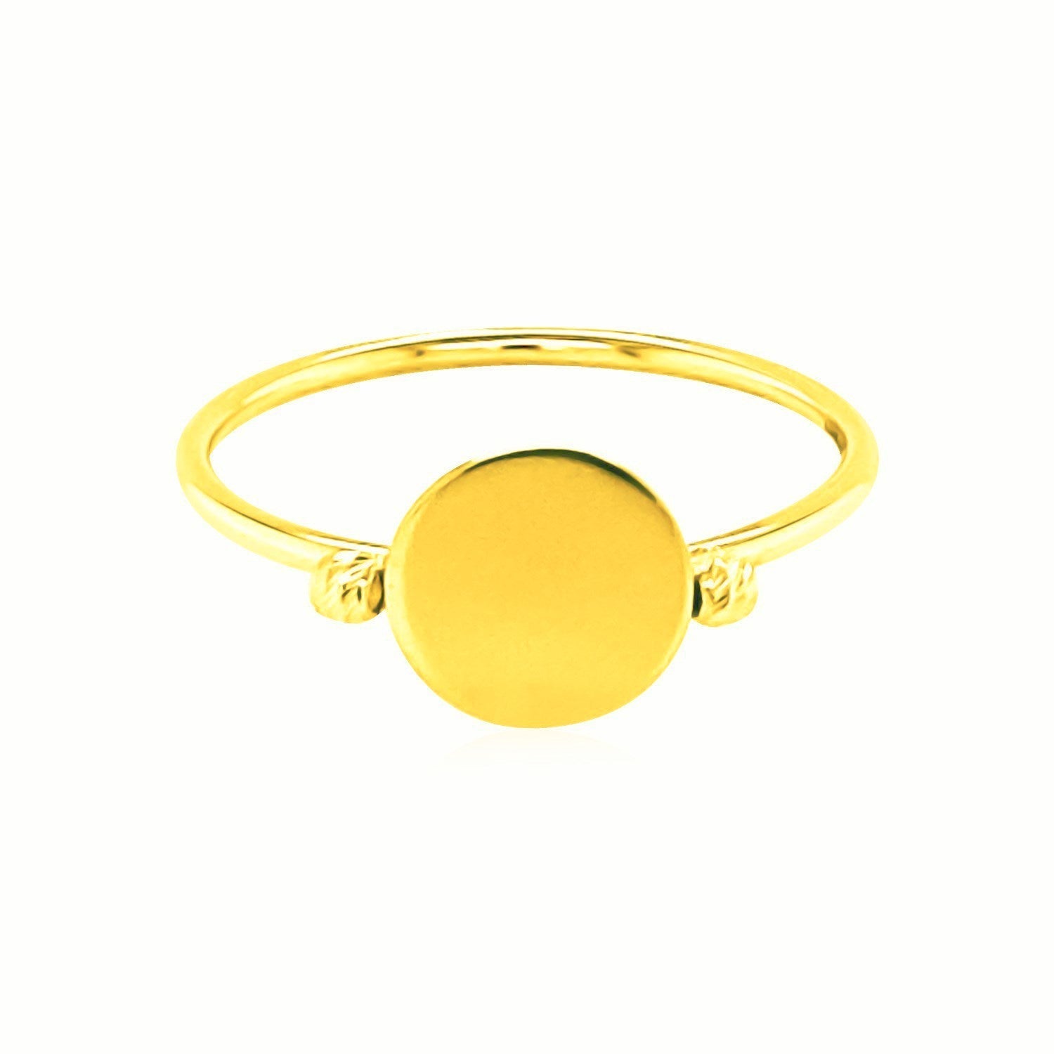 14k Yellow Gold Ring with Polished Oval  DestGlow