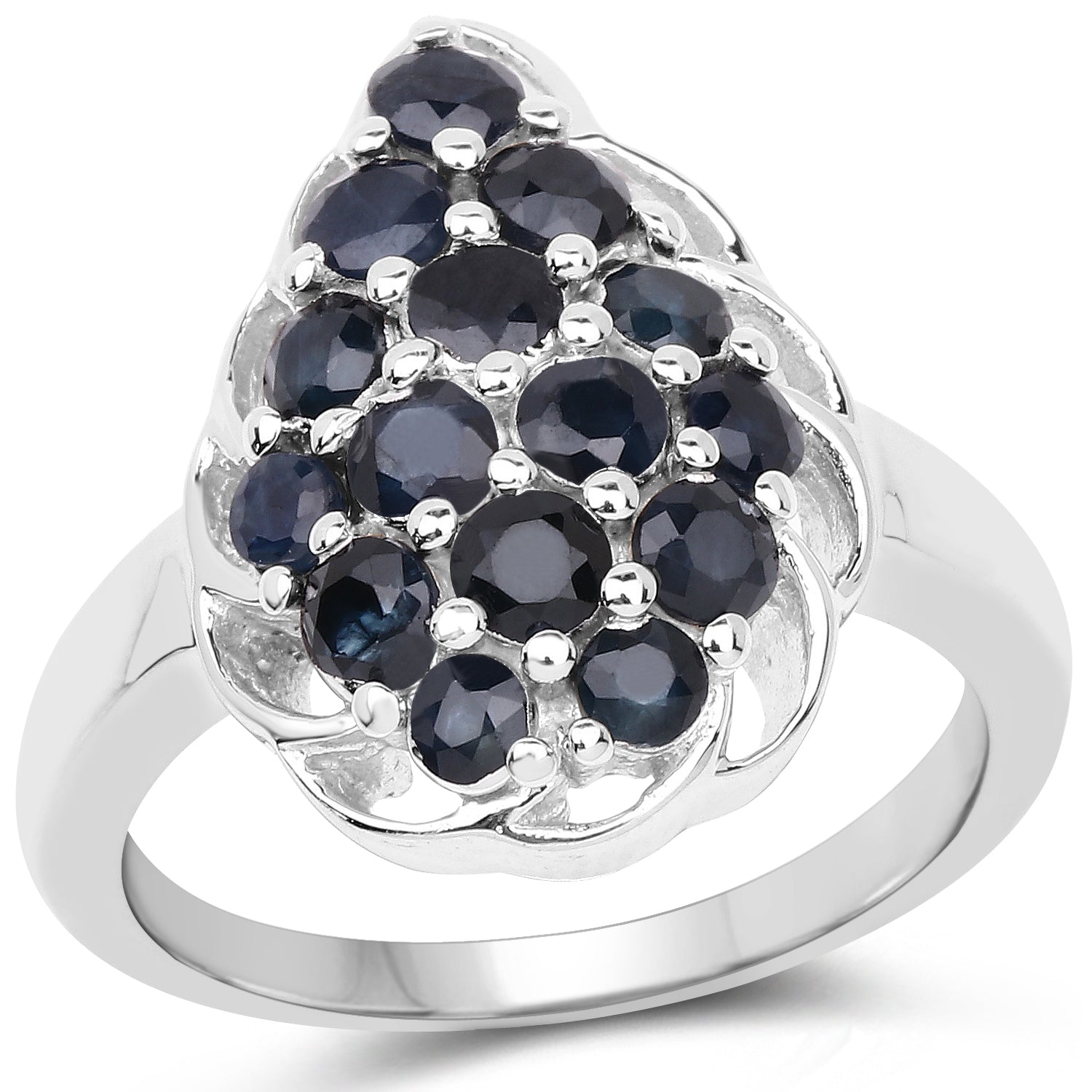 1.62 Carat Genuine Blue Sapphire .925 Sterling Silver Ring by Bids.com