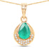 0.89 Carat Genuine Zambian Emerald and White Diamond 14K Yellow Gold Pendant by Bids.com