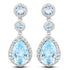 9.46 Carat Genuine Blue Topaz & White Topaz .925 Sterling Silver Earrings by Bids.com