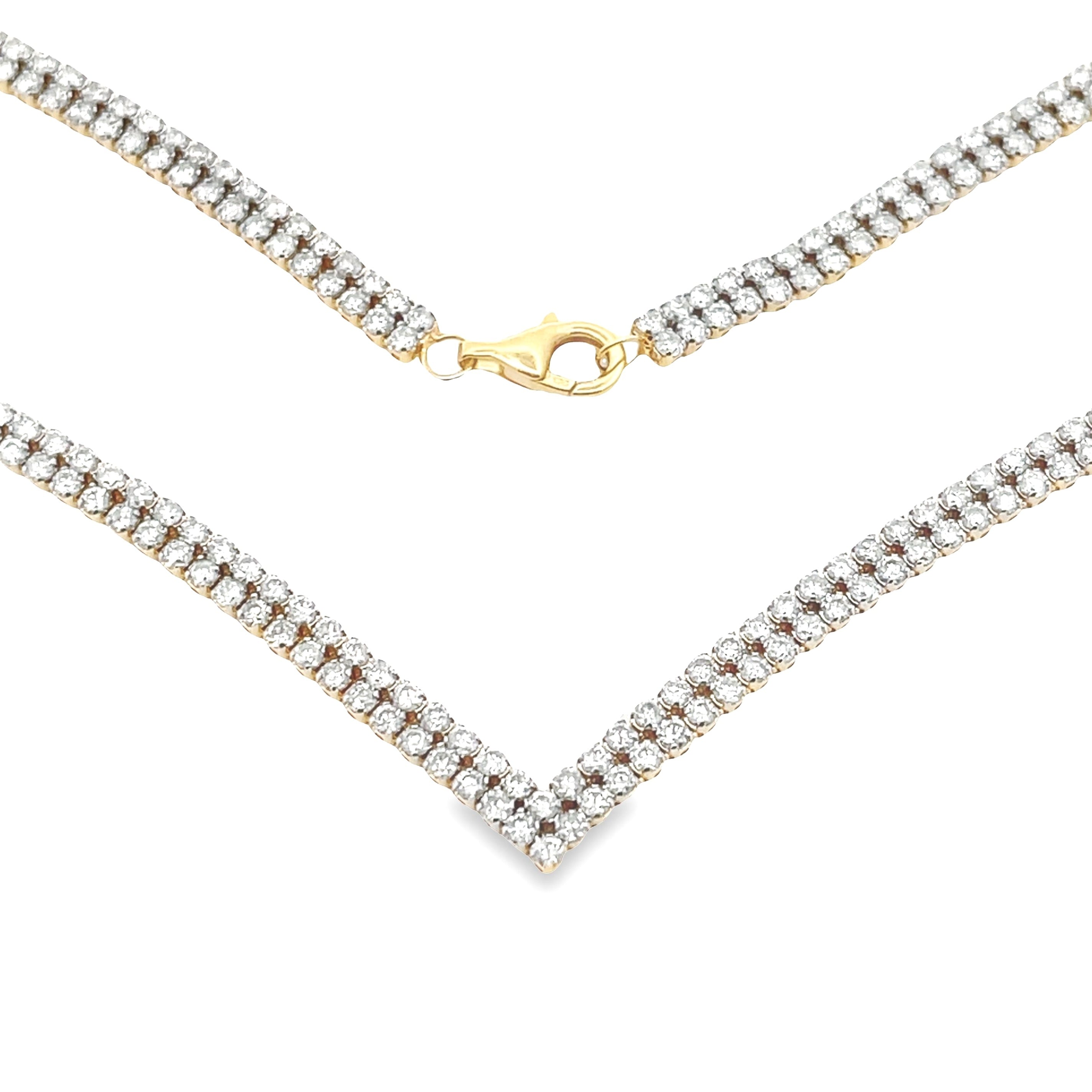 Genuine 7.00ct Diamond Tennis Necklace 14KT Yellow Gold by Bids.com