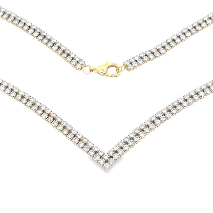 Genuine 7.00ct Diamond Tennis Necklace 14KT Yellow Gold by Bids.com