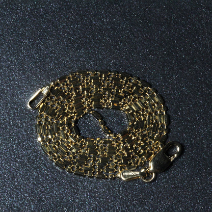 14k Yellow Gold Diamond-Cut Alternating Bead Chain 1.2mm by Bids.com