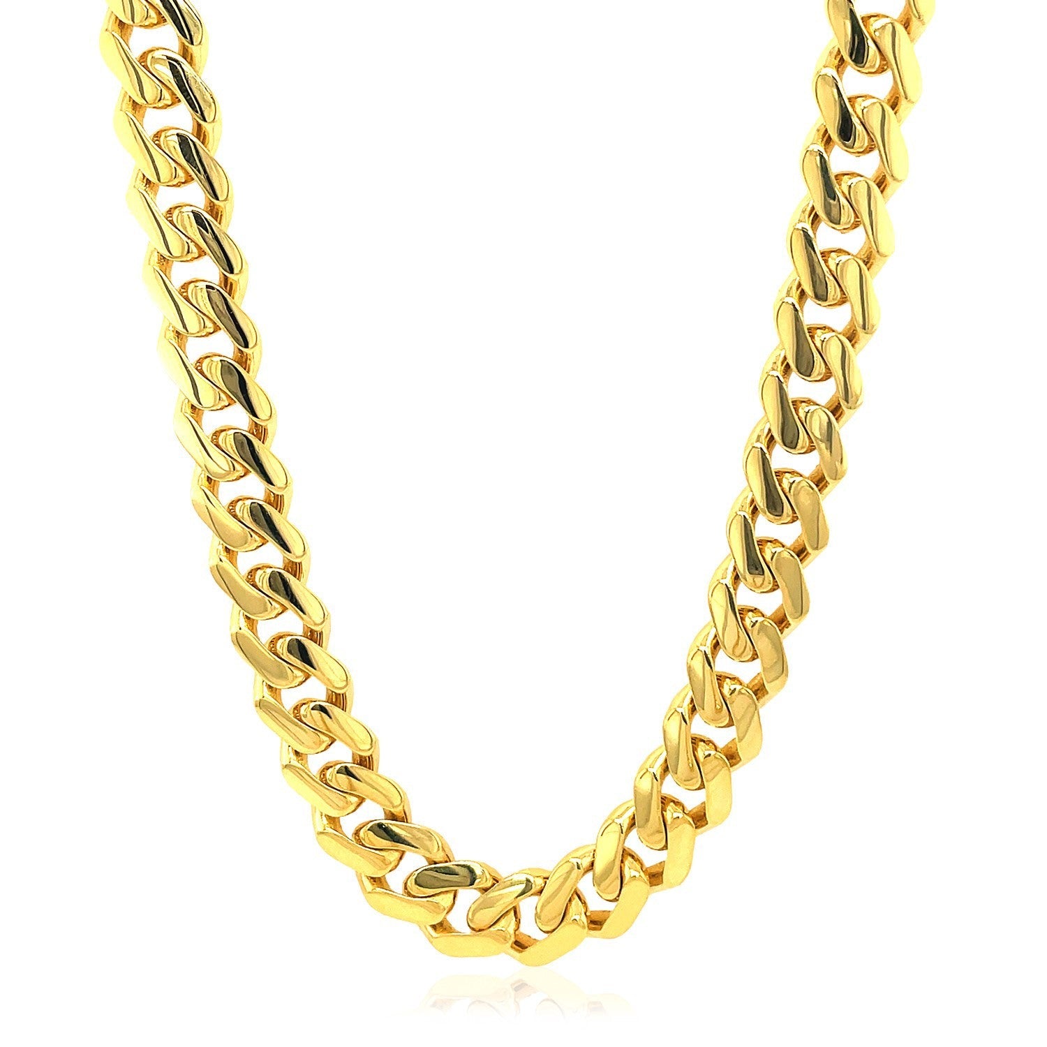 14k Yellow Gold Polished Miami Cuban Chain Necklace by Bids.com
