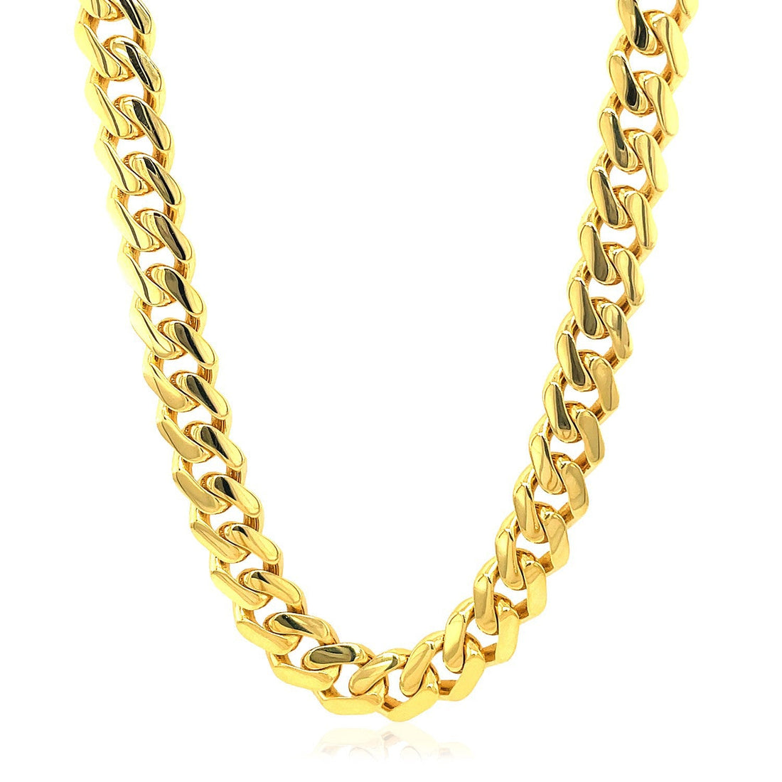14k Yellow Gold Polished Miami Cuban Chain Necklace by Bids.com