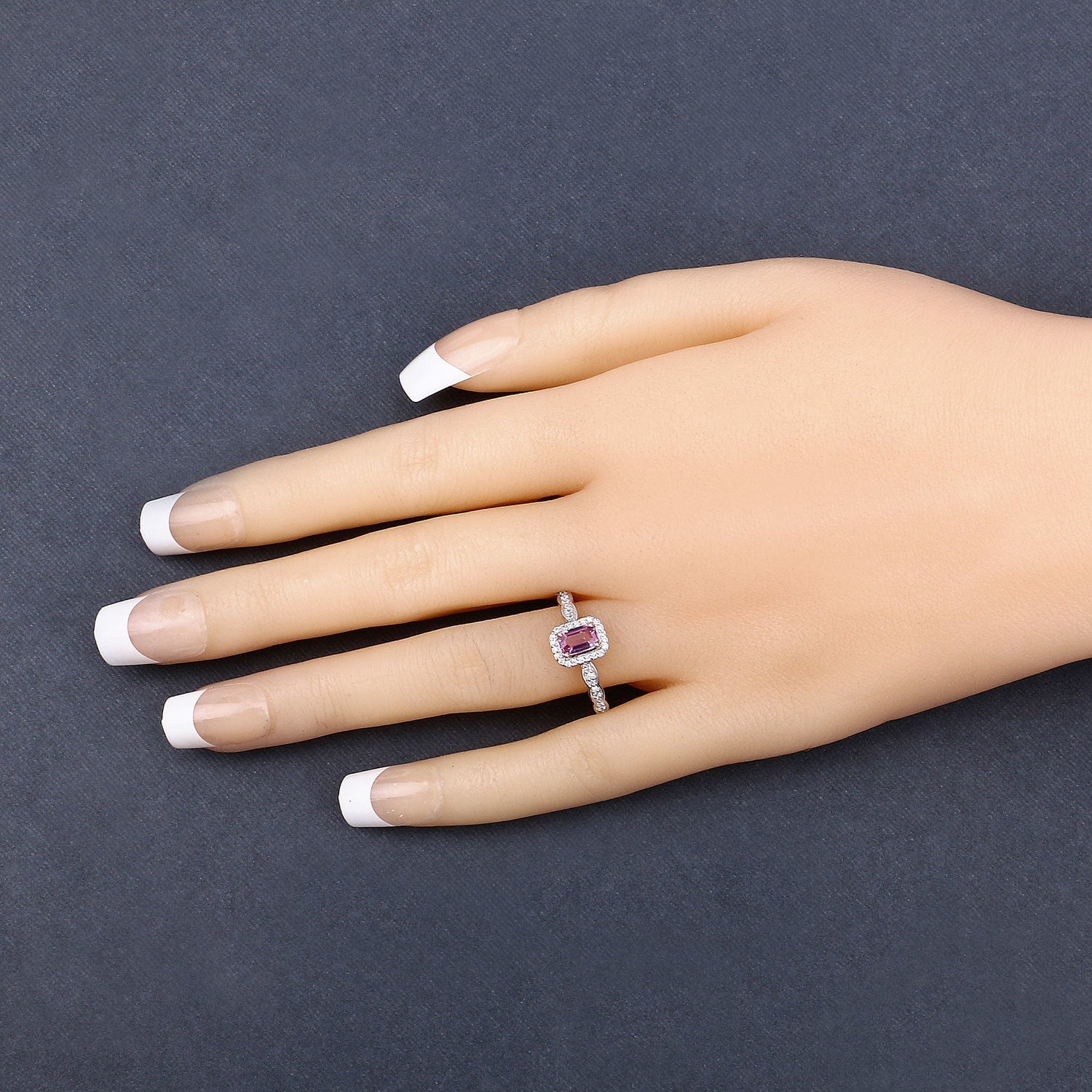 0.80 Carat Genuine Pink Sapphire and White Diamond 14K Yellow Gold Ring by Bids.com