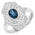 1.32 Carat Genuine London Blue Topaz and White Topaz .925 Sterling Silver Ring  DestGlow