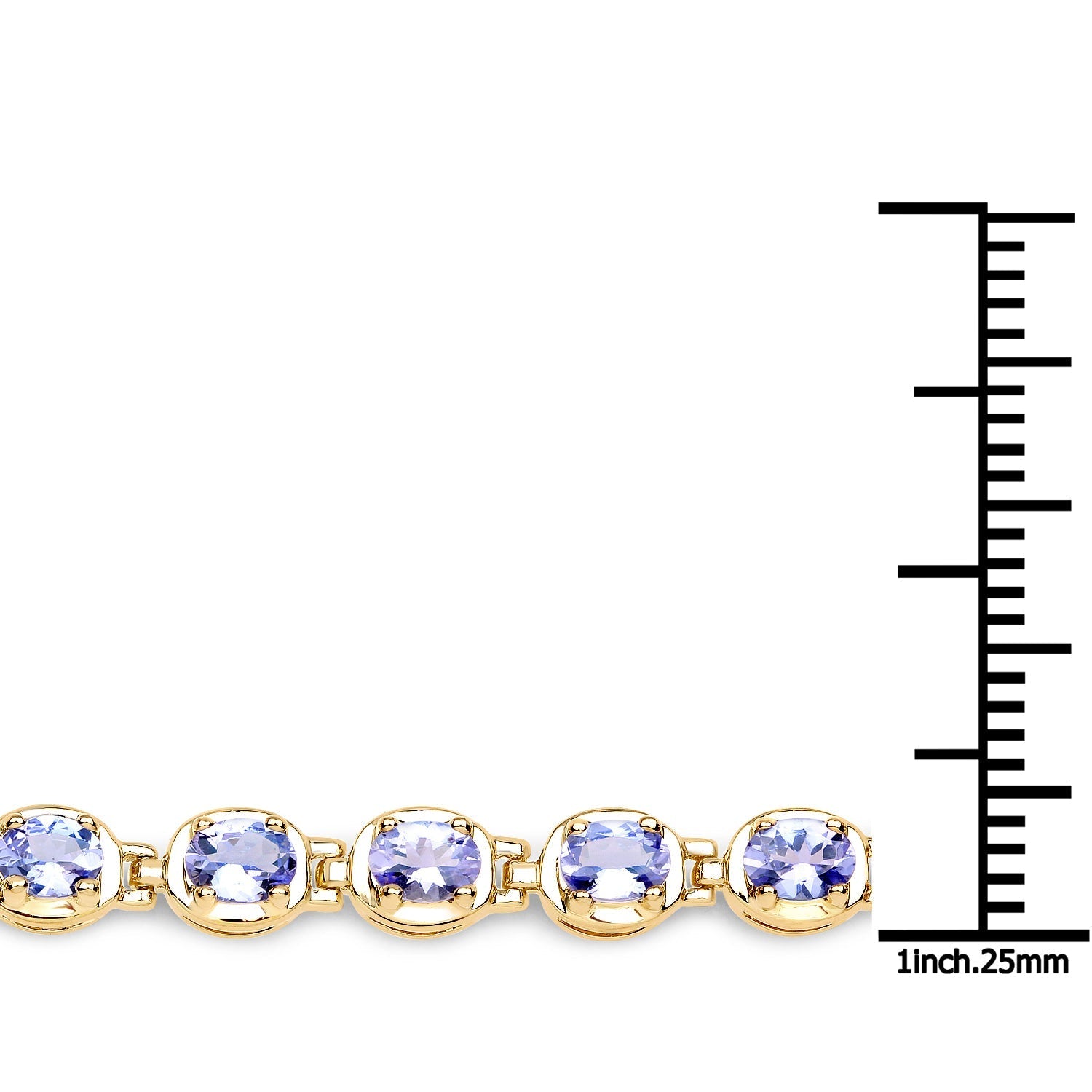 14K Yellow Gold Plated 4.59 Carat Genuine Tanzanite .925 Sterling Silver Bracelet  DestGlow
